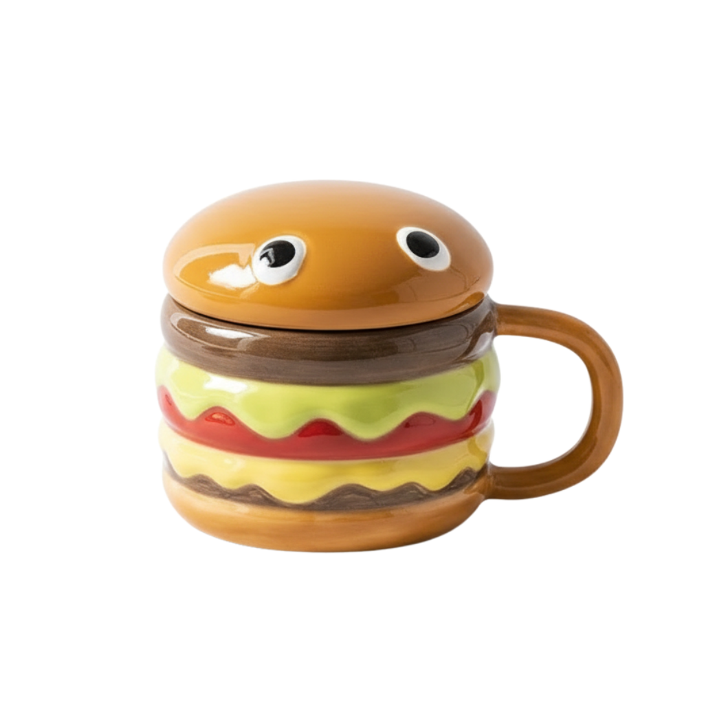Tasse “Burger Time” – tasse 3D hamburger avec couvercle
